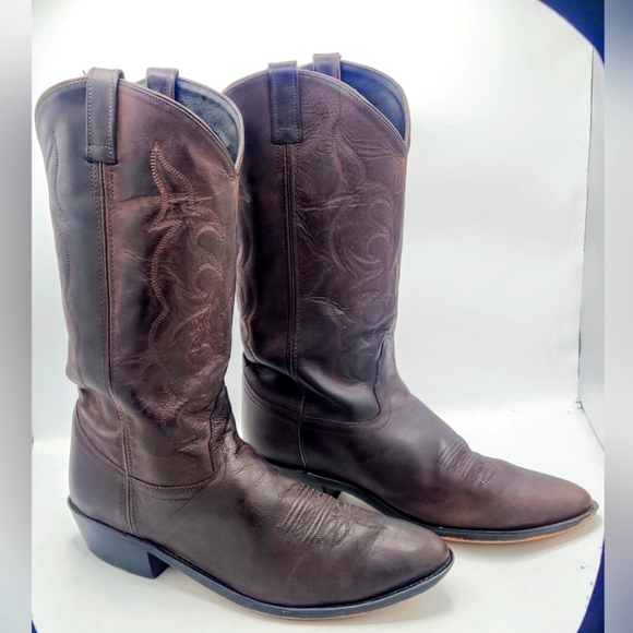 OLD WEST Mens Western Brown Leather Cowboy Boots SCM3051 Size 13 EE - Picture 3 of 16